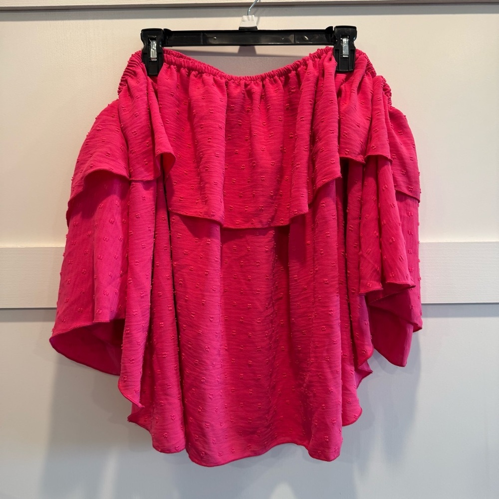 Pink Off-Shoulder Women's Top - Picture 2 of 7